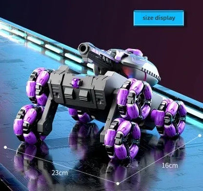 Ultimate Six-Wheeled Remote Control Tank Car - Gesture Sensor with Water Bomb Launching Fun for Kids!